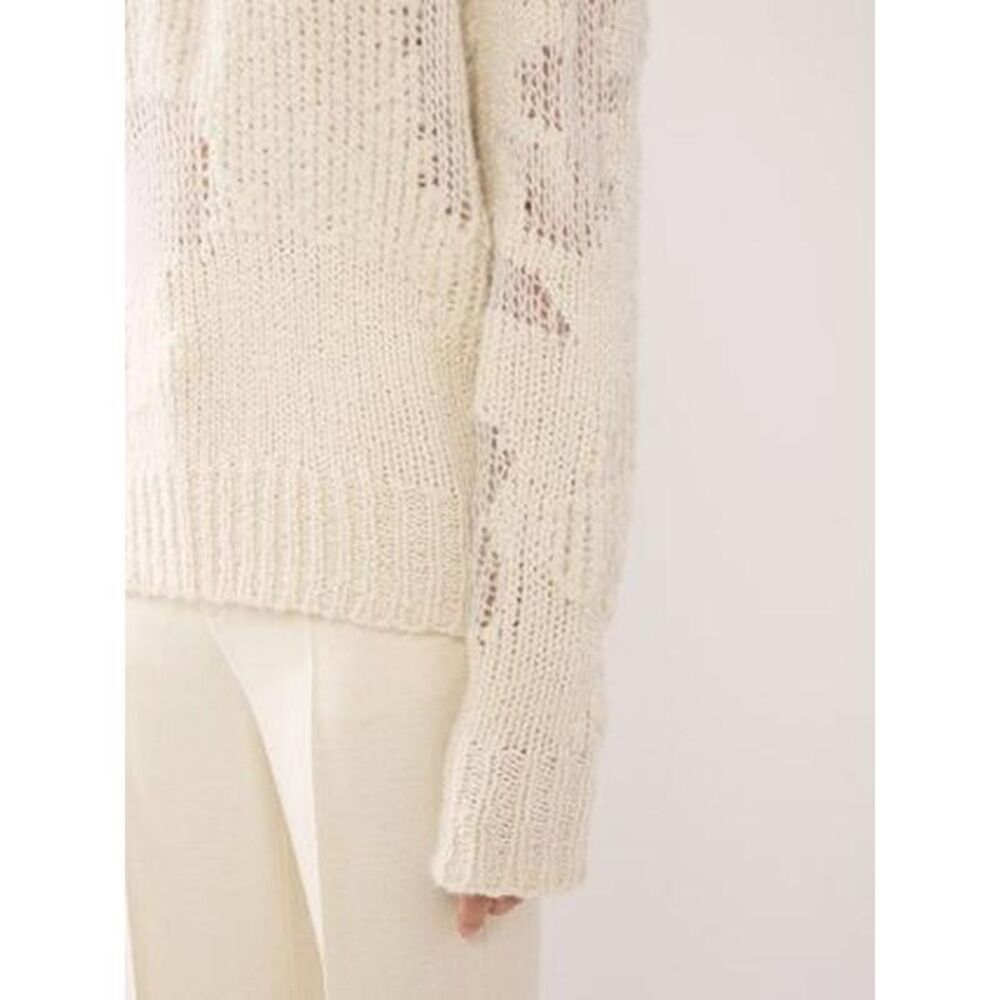 CHLOE Distressed Knit Sweater Women NUDE & NEUTRALS Sweaters & Knitwear - Picture 4 of 5